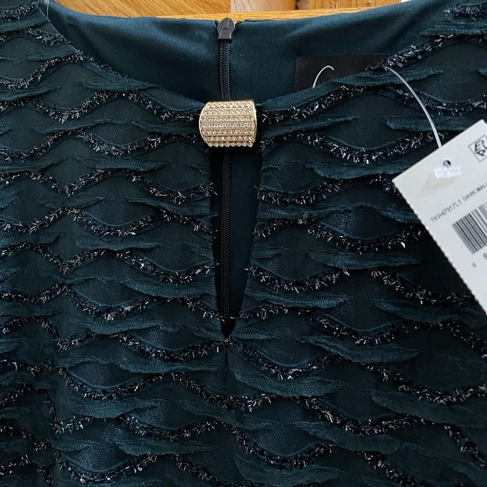 Women’s Formal Dress Plus Size 16W Dark Green Connected Apparel Sequin Cape NWT - Picture 9 of 14